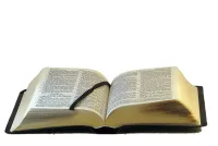 Anglais, Bible Darby, cuir, noir, tranche or