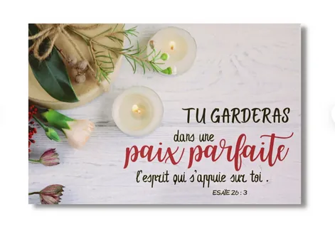 Tableau aluminium "Tu garderas dans une paix parfaite…" Esaïe 26.3 - Petit modèle