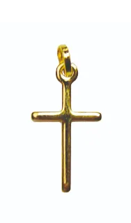 Croix en Métal Doré Poli 20mm