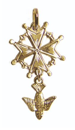 Croix Huguenote en plaqué or - 20mm