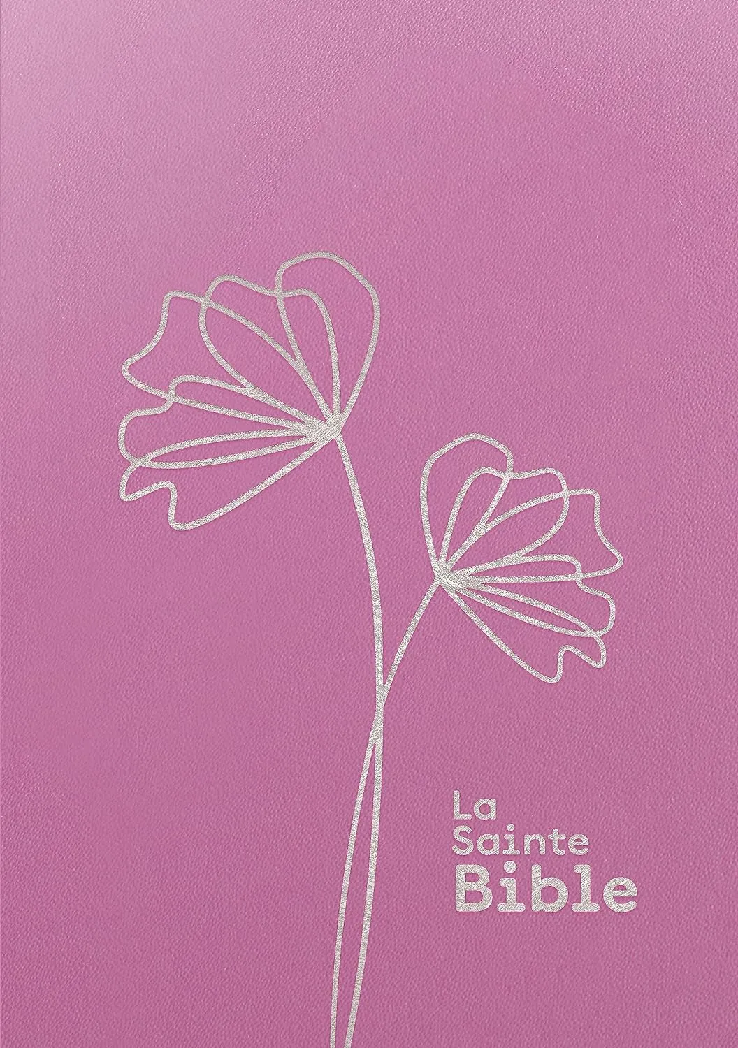 Bible Segond 1910, gros caractères, souple, vinyle rose - 2 rubans marque-pages
