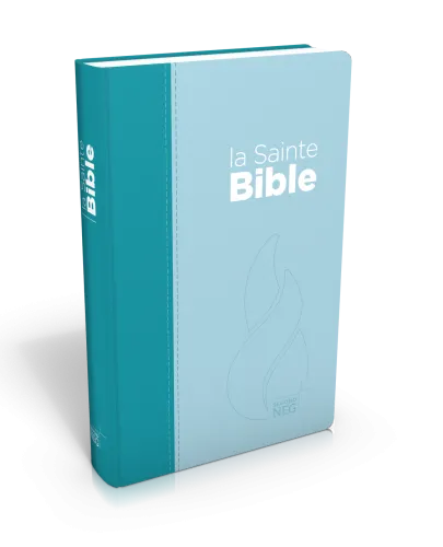 Bible Segond NEG compacte - couverture souple, toile duo bleu lagon et bleu ciel
