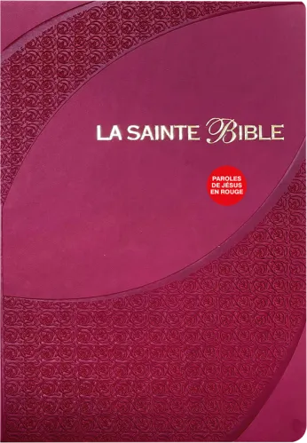 Bible Segond 1910, gros caractères, similicuir bordeaux, onglets, tranche or - 2 rubans...