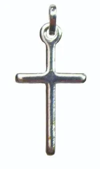 Croix en Métal Argenté Poli 20mm