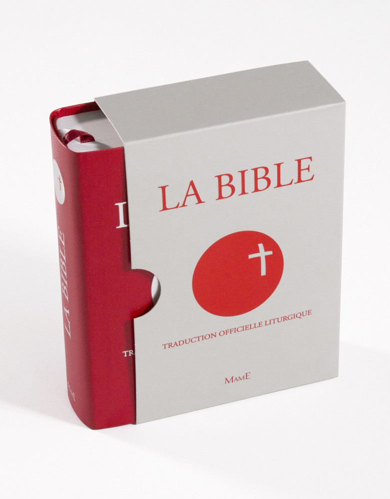 Bible,Traduction Officielle Liturgique, format poche, smilicuir souple rouge - sous étui