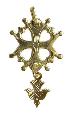 Croix Huguenote en plaqué or - 17mm