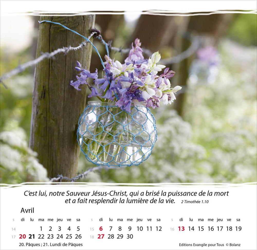 Vivre, avec méditations - Calendrier cartes postales, de table