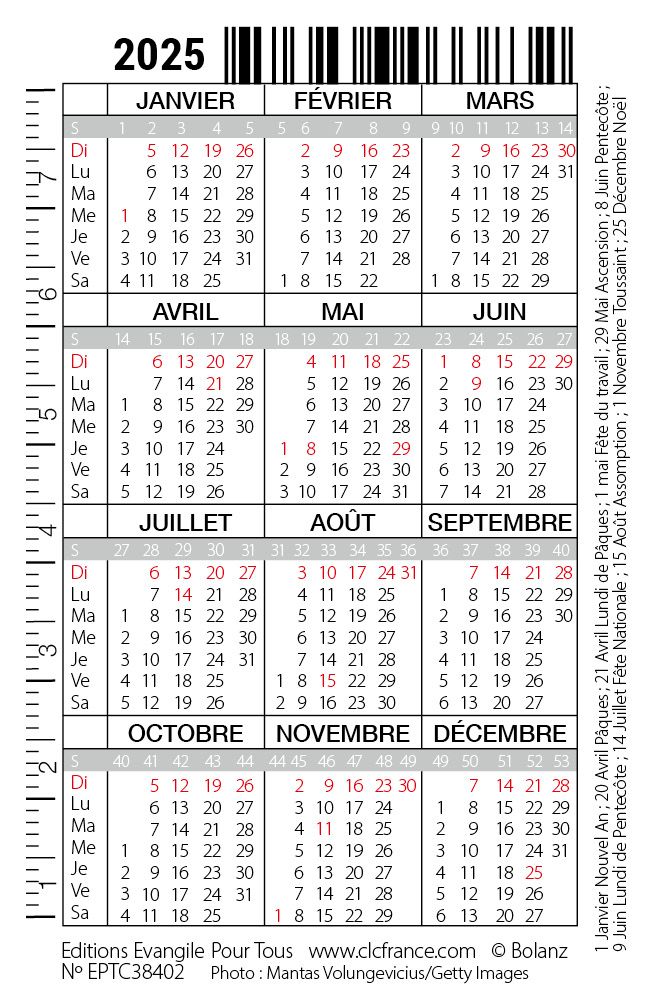 Paysage (1 Samuel 2.1) - Calendrier format carte de crédit