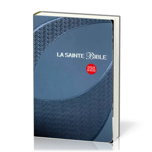 Bible Segond 1910, gros caractères, similicuir gris, onglets, tranche argent - 2 rubans...