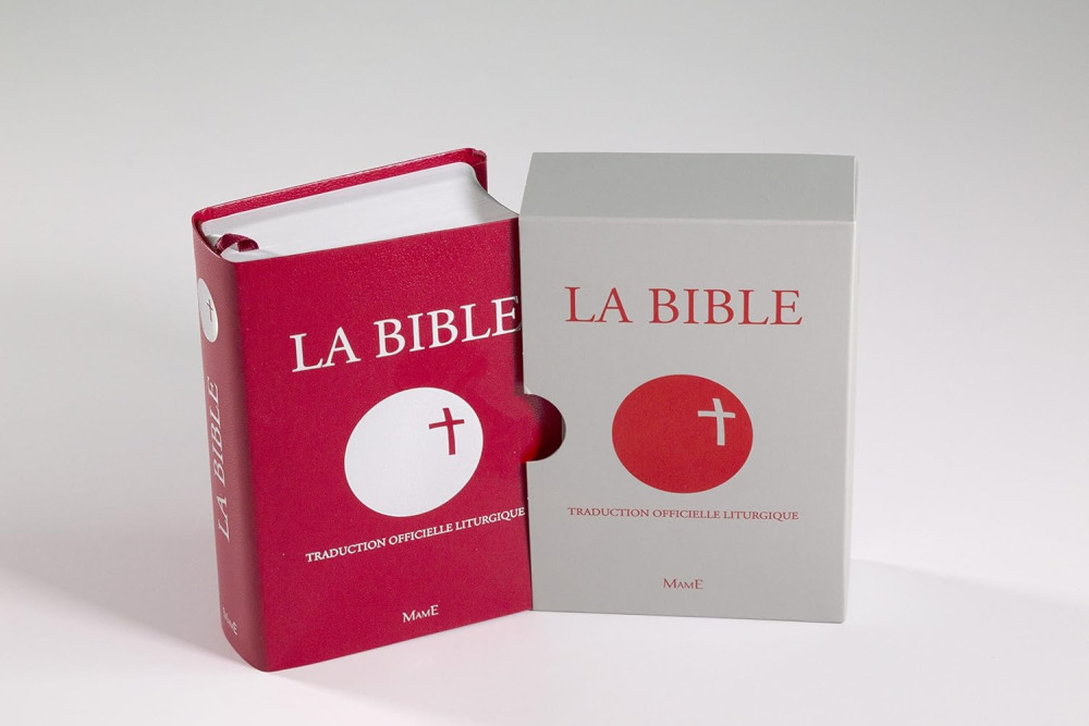 Bible,Traduction Officielle Liturgique, format poche, smilicuir souple rouge - sous étui