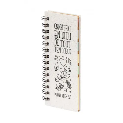 Mini-bloc notes avec post-its - Proverbes 3, 5