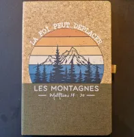 Carnet de notes Matthieu 17:20 - A5 liège et toile