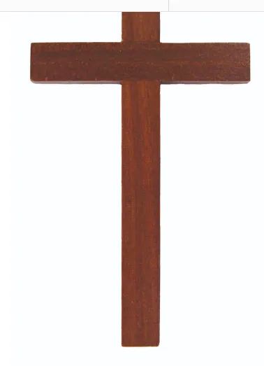 Croix d’Aube 12cm en bois FONCE sans cordon