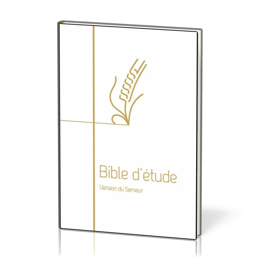 Bible d'étude, version Semeur, blanche - Couverture souple tranche dorée