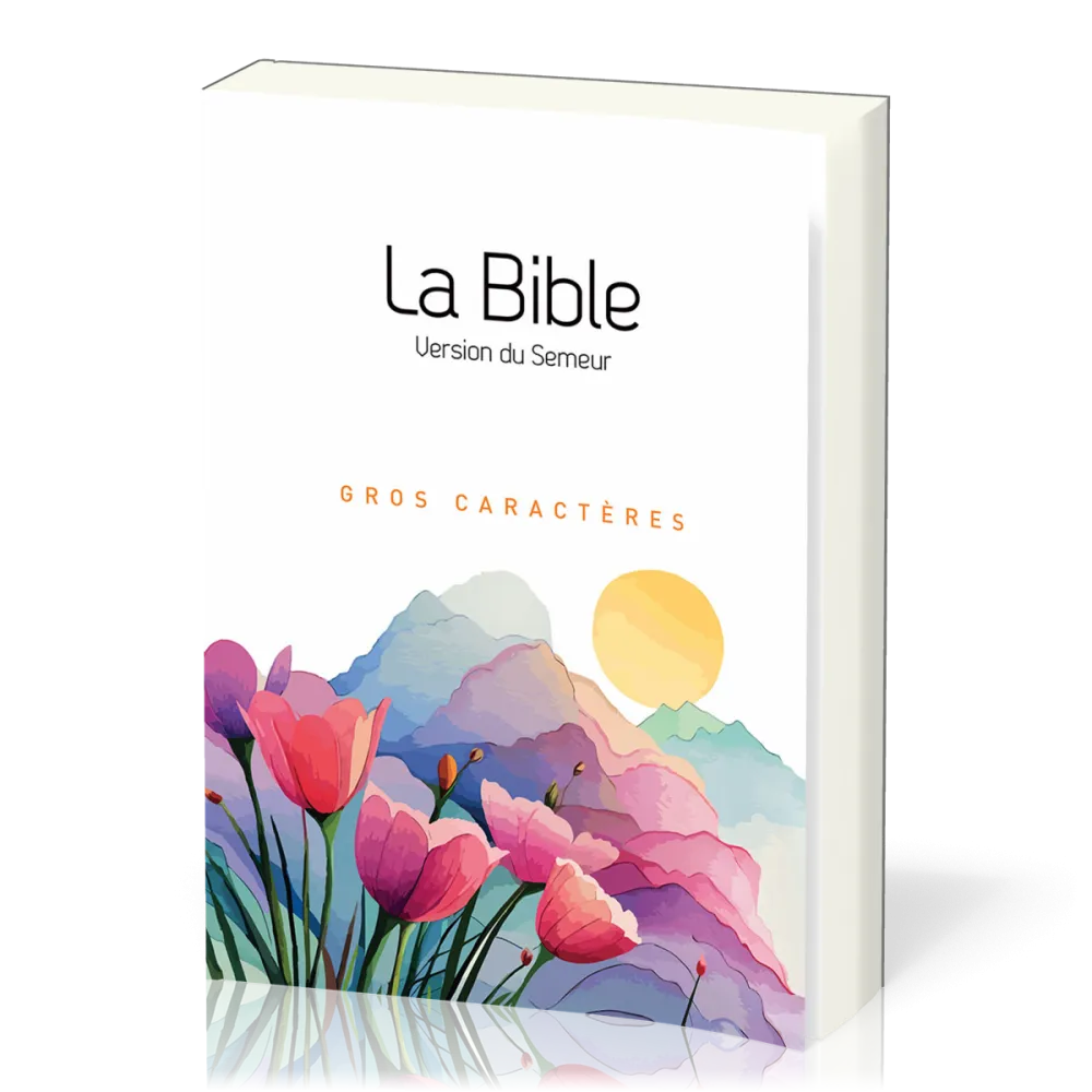 Bible Semeur 2015, gros caractères, blanche illustrée, semi-souple textile, tranche blanche