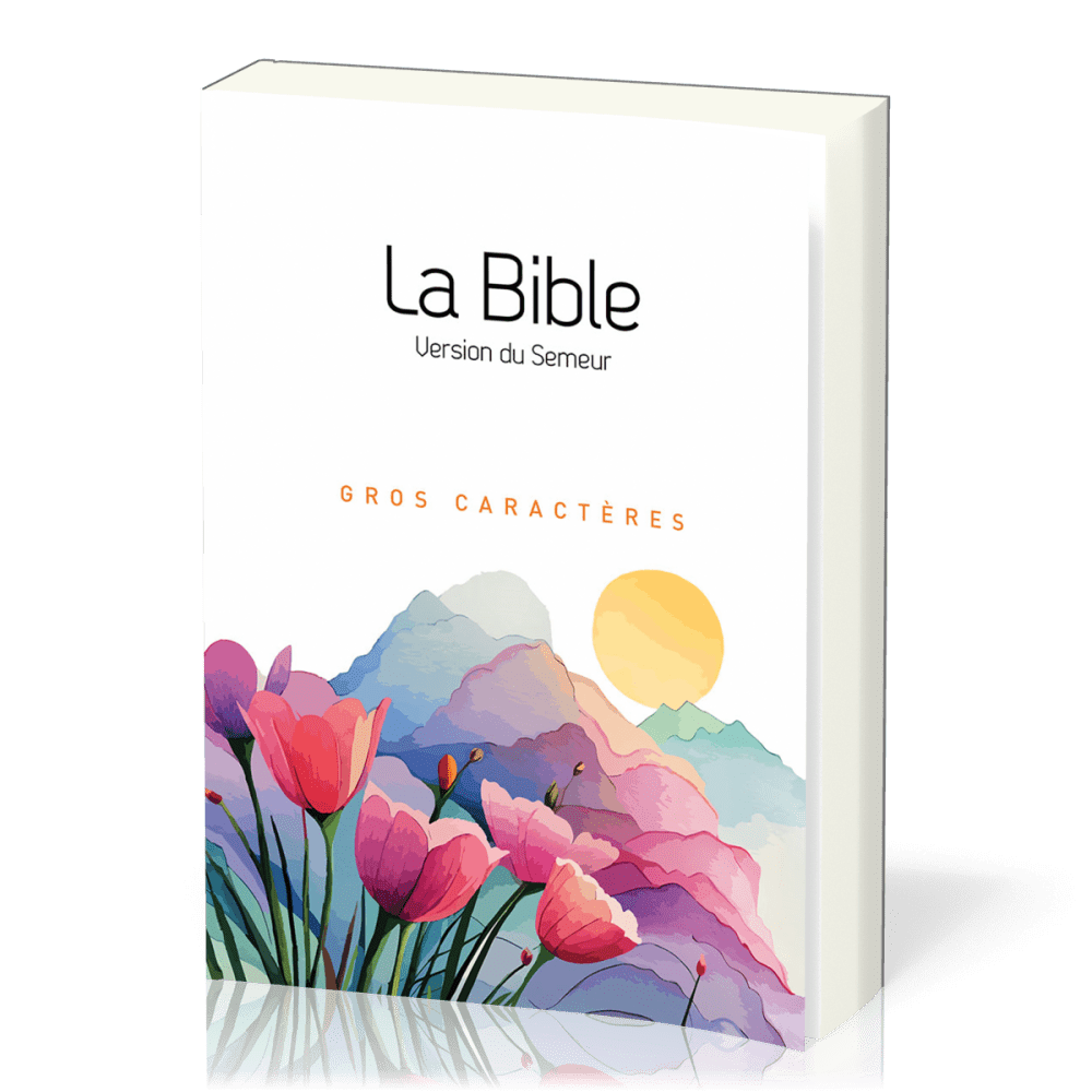 Bible Semeur 2015, gros caractères, blanche illustrée, semi-souple textile, tranche dorée
