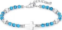 Bracelet de perles "Croix" turquoise