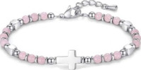 Bracelet de perles "Croix" - Rose ou Noir