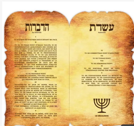 Tableau bois "Les dix commandements"