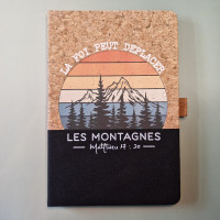 Carnet de notes Matthieu 17:20 - A5 liège et toile noire