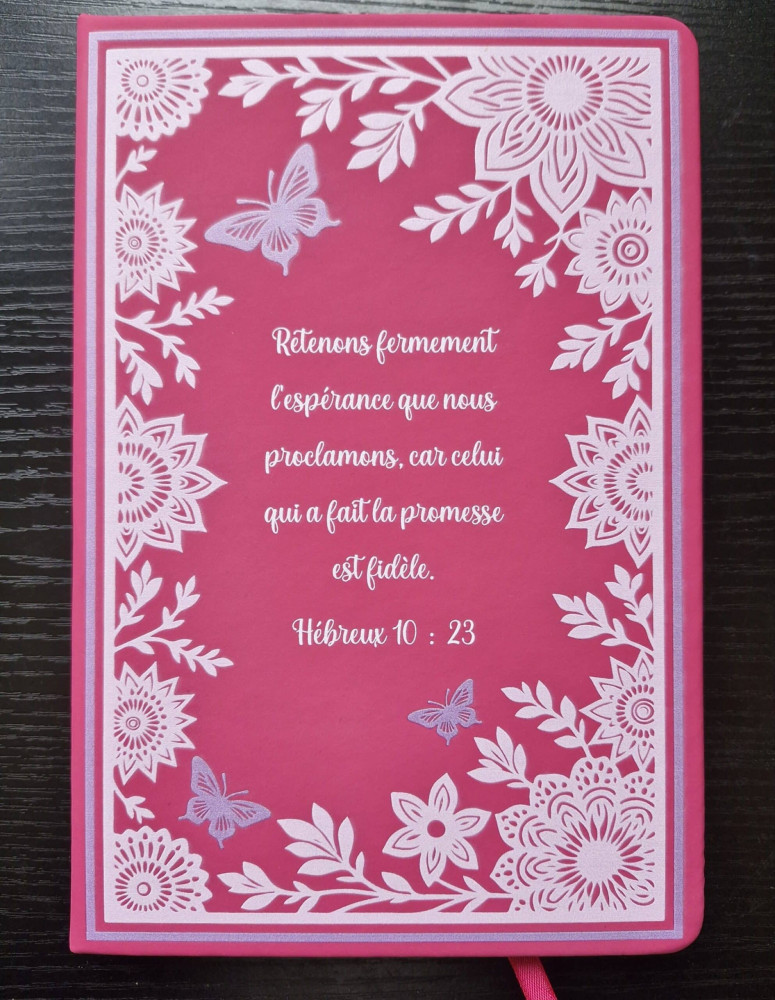 Carnet de notes Hébreux 10:23 - A5 rose fushia