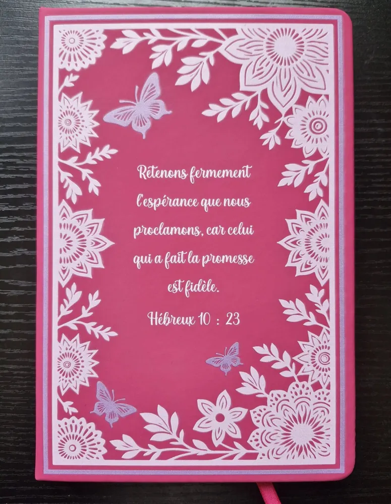 Carnet de notes Hébreux 10:23 - A5 rose fushia