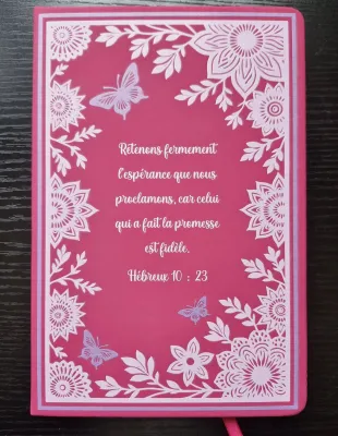 Carnet de notes Hébreux 10:23 - A5 rose fushia