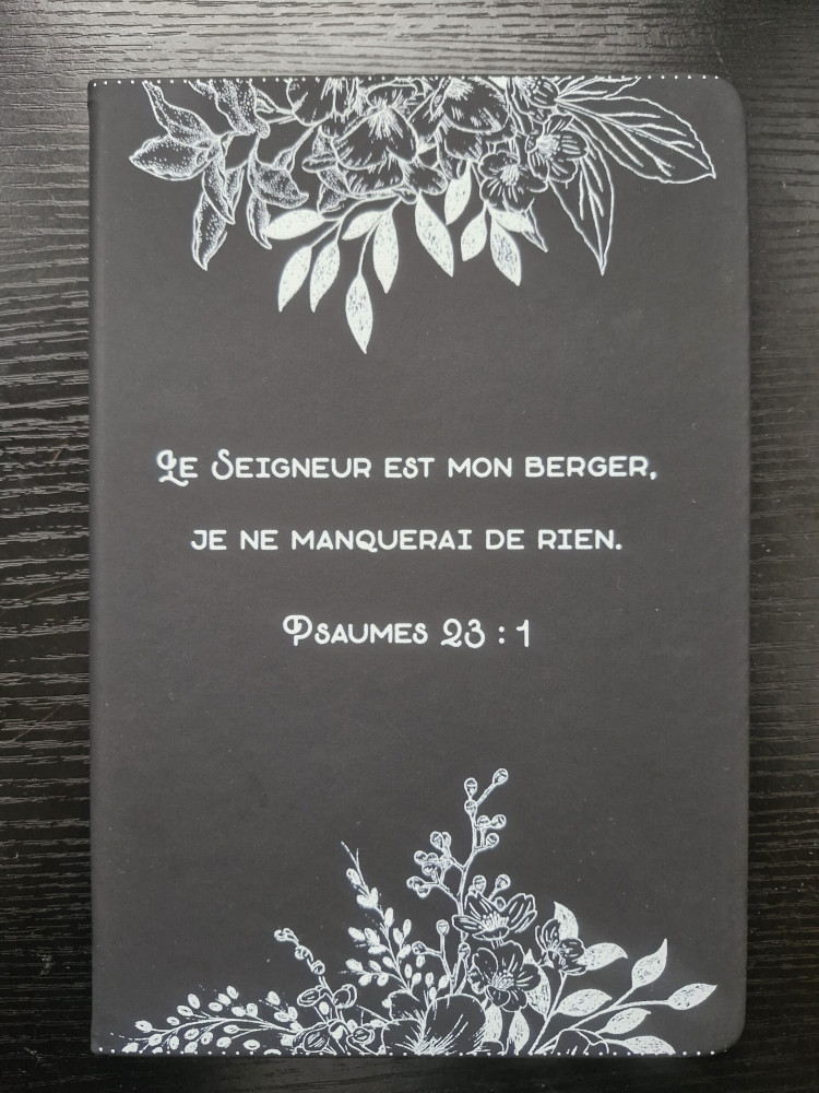 Carnet de notes Psaumes 23:1 - A5 noir