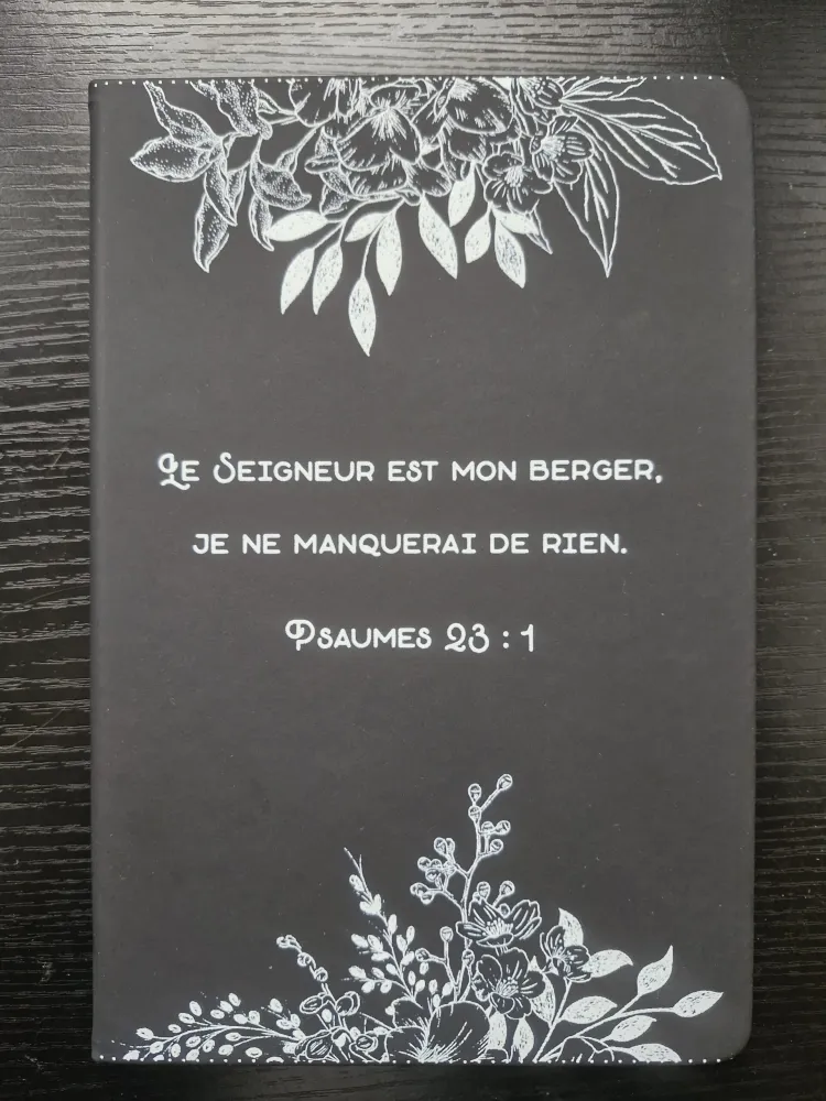 Carnet de notes Psaumes 23:1 - A5 noir