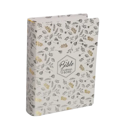 Bible Segond 21 Journal de bord - couverture souple, toilée blanc avec motifs dorés
