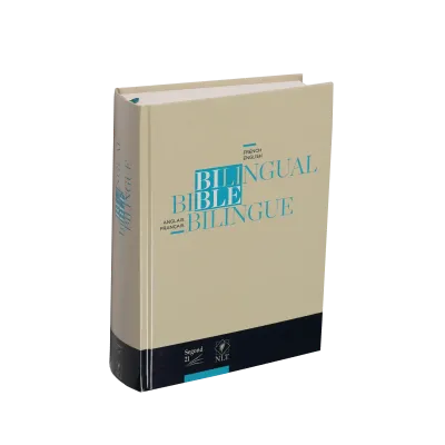 Bilingue français/anglais, Bible, Segond 21/NLT - beige et bleue - couverture rigide