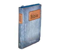 Bible Segond 21 compacte (Premium Style) - couverture souple toilée motif jeans, avec fermeture...