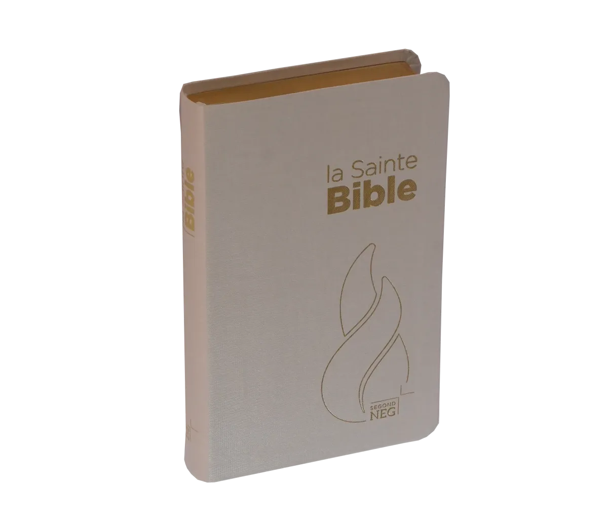 Bible Segond NEG compacte - couverture souple, toile blanche nacrée, tranches or