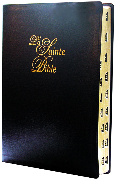 Bible Segond 1910, gros caractères, grand format, noire - couverture souple, cuir, tranche or,...