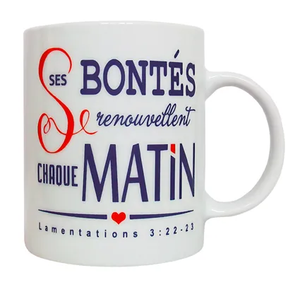 MUG "SES BONTÉS SE RENOUVELLENT CHAQUE MATIN" LAMENTATIONS 3.22