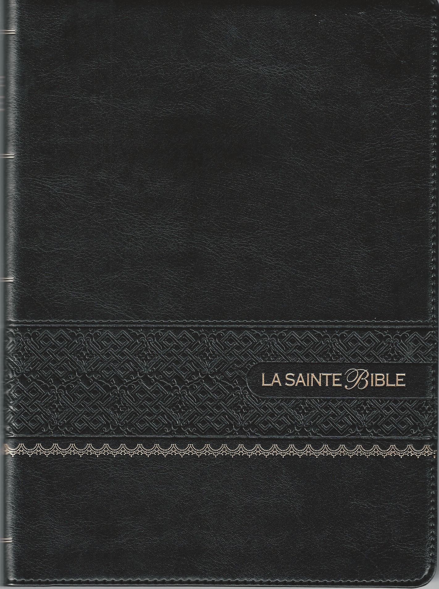 Bible Segond 1910, gros caractères, noire - couverture souple, flexa, tranche or