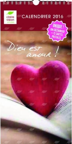 DIEU EST AMOUR, CALENDRIER CARTES POSTALES AVEC VERSETS