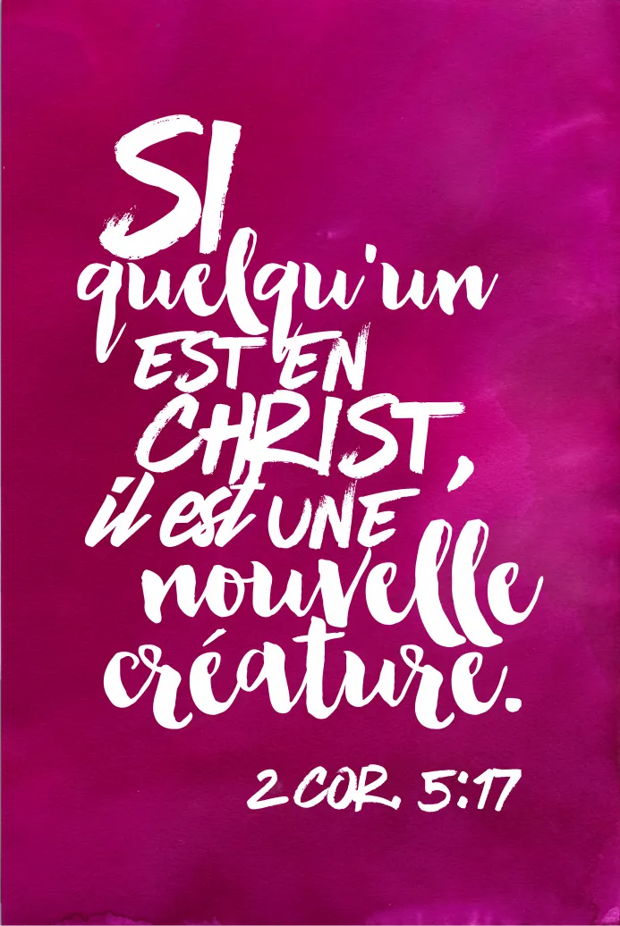 Tableau aquarelle classique 2 Corinthiens 5:17 - 20 x 30 cm
