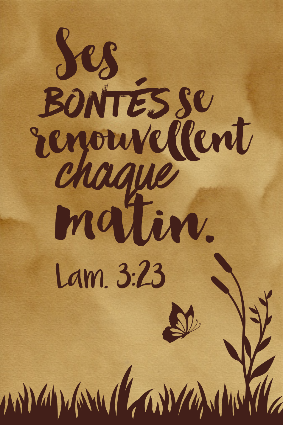 Tableau au café Lamentations 3:23 - 20 x 30 cm