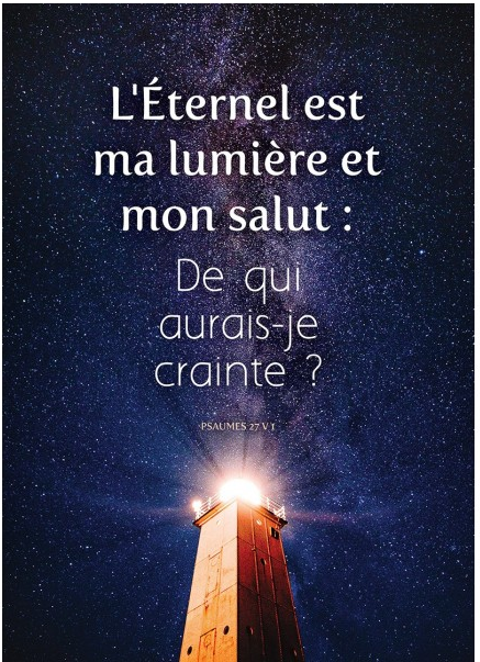 Poster Psaume 27.1 Phare dans la nuit 30 x 42 cm