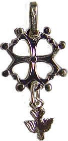 Croix huguenote argent 0.4 g 11 mm, plate, creuse