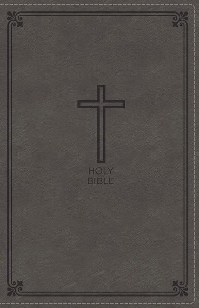 Anglais, Bible NKJV Deluxe Gift Bible - Vivella gris taupe avec croix, tr. argentée, caractères agrandis
