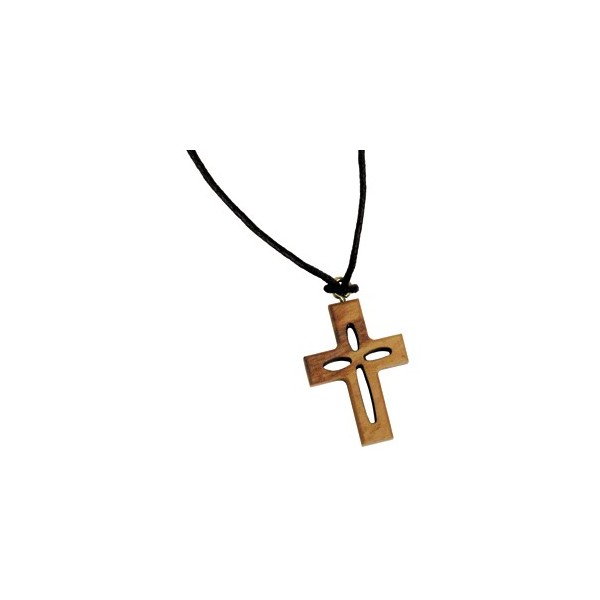 Croix croix en bois de noyer collier pendentif produit fait main :  art-autres-art par danieleskt