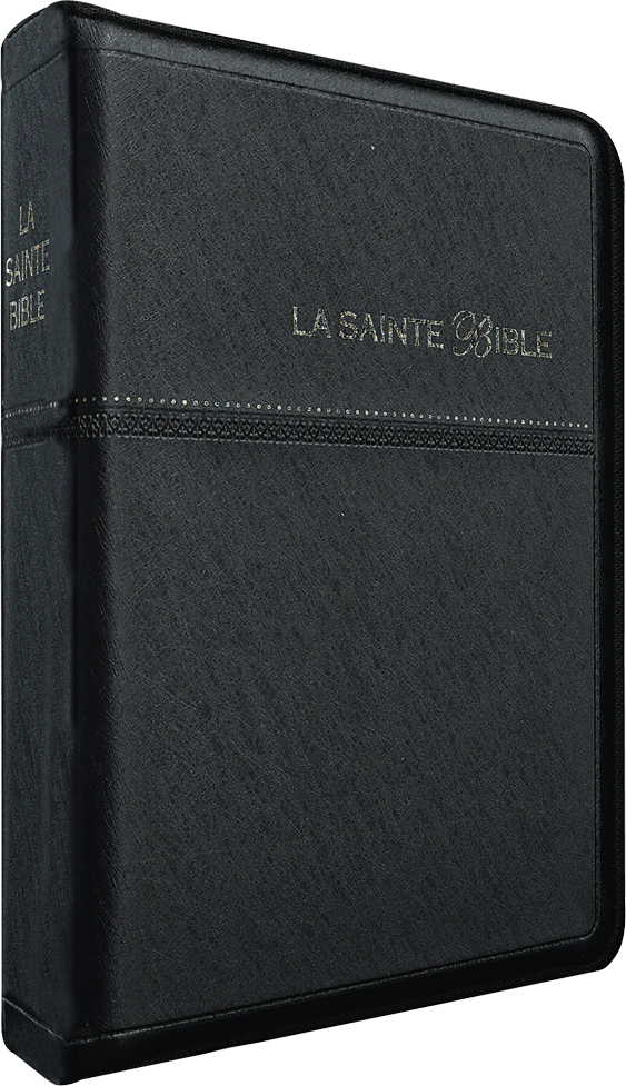 Bible Segond 1910, de poche, noire - couverture souple, avec fermeture éclair et onglets