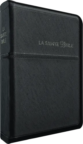 Bible Segond 1910, de poche, noire - couverture souple, avec fermeture éclair et onglets