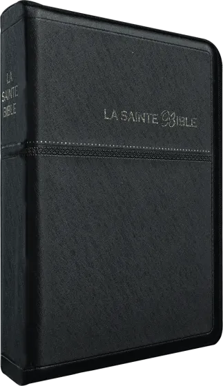 Bible Segond 1910, de poche, noire - couverture souple, avec fermeture éclair et onglets