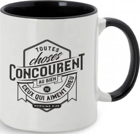 Mug noir "Toutes choses concourent […]"