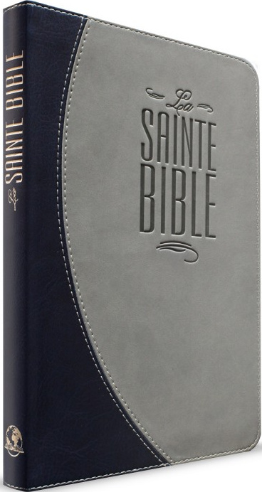 Bible Segond 1880 révisée, compacte, onglets, duo bleu nuit gris - Esaïe 55, couverture souple, vivella, avec zipper et onglets