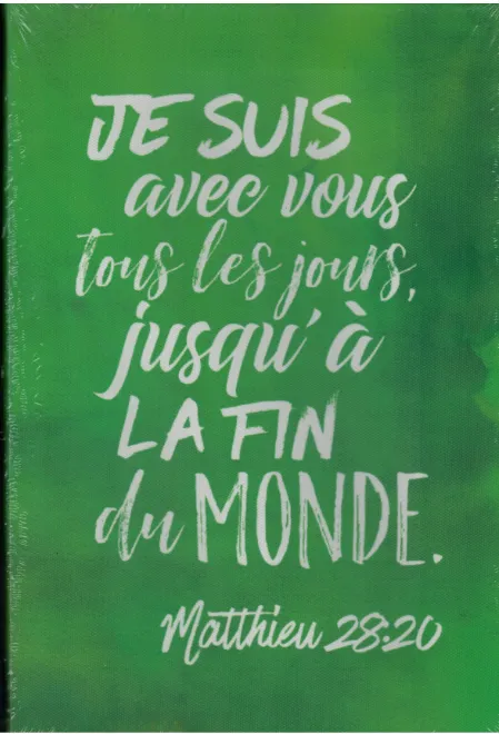 Tableau aquarelle classique "Je suis avec vous…" Matthieu 28:20 - 20 x 30 cm