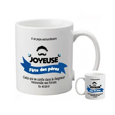 Mug "Celui qui se confie dans le Seigneur…" Esaïe 40:29-31 - Fête des pères